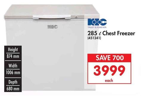 K I C 285L Chest Freezer Offer At Makro