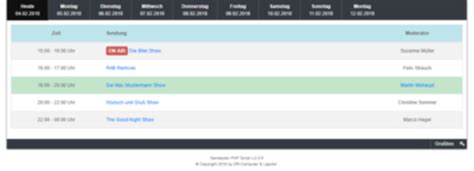 Sendeplan Script inkl Wunsch und Grußbox Kick System PHP Resource