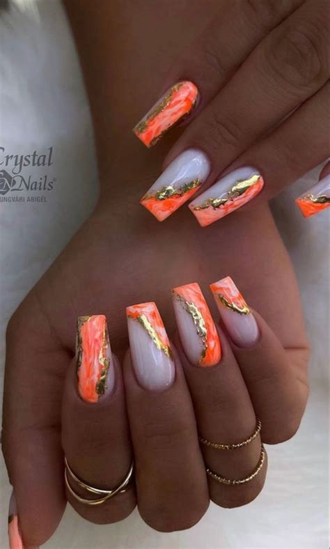 Milky Neon Nails Nokti Za Ljeto 2024 Neon Coral Nails Nail Bling