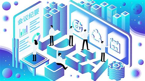 Business Office Meeting Scene Vector Illustration D Isometric