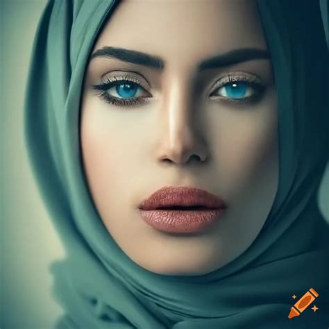 Portrait Of Beautiful Hijabi Woman With Captivating Eyes And Lips Ultra