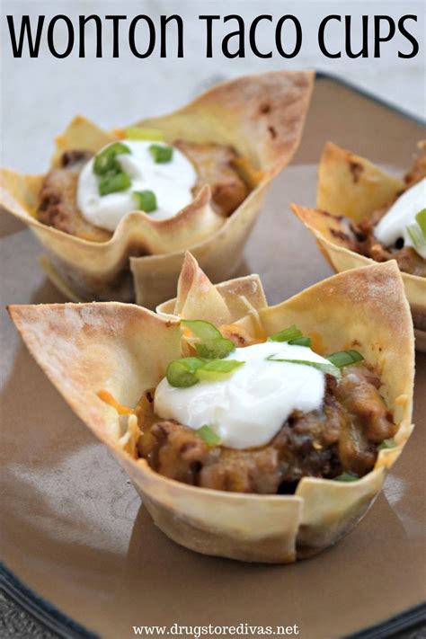 Wonton Taco Cups Recipe Drugstore Divas