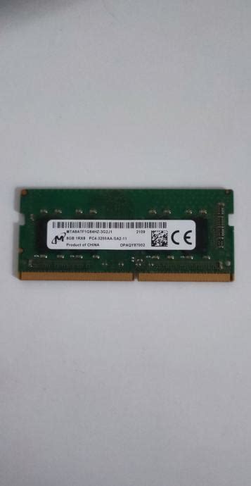 8gb ddr4 3200mhz RAM za laptop računala, Micron MTA8ATF1G64HZ-3G2J1