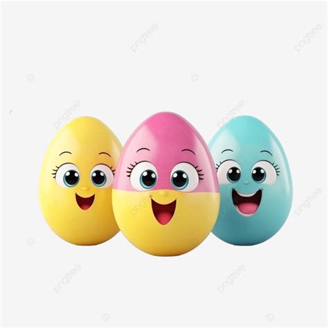 Happy Easter Easter Eggs With Cute Smiling Emoji Face Illustration