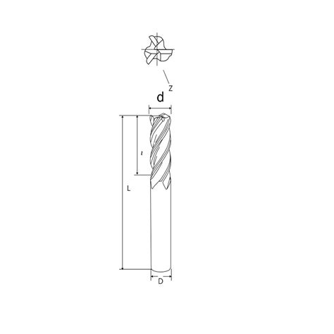 VHM Schaftfräser Ø 3 mm 45 Z 3 Gedema