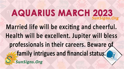 Aquarius March 2023 Monthly Horoscope Predictions SunSigns Org