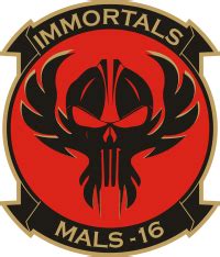 MALS 16 Marine Aviation Logistics Squadron 16 Immortals Decal