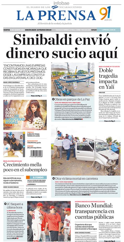 La Prensa Nicaragua Martes 08 De Agosto De 2017 Infobae