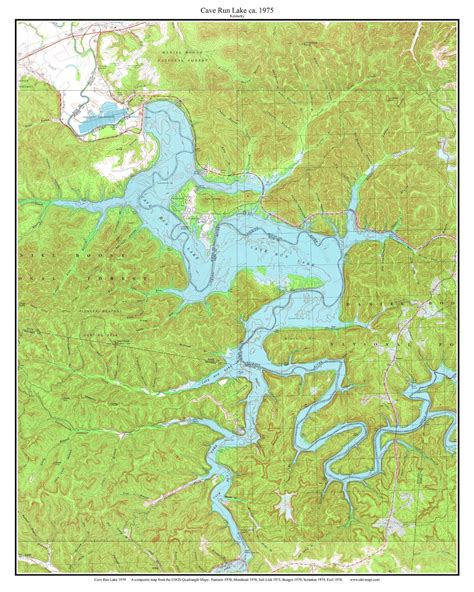 Cave Run Lake 1975 Old Map Topo Custom Composite Usgs Reprint Etsy