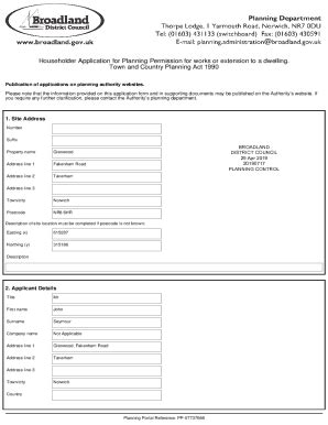 Fillable Online Secure Broadland Gov Chiltern Planning Permission Fax