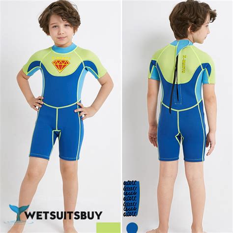 Boys Shorty Wetsuit Diving Springsuit 2.5MM SCR Neoprene Swimwear ...