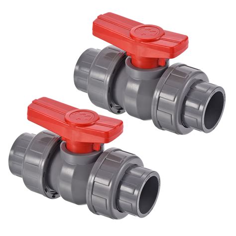 Uxcell Mm Id Double Union Ball Valve Pack Pvc Socket Type Shut Off