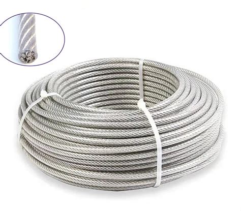 1mm 304 Stainless Steel PVC Coated Wire Rope 7 7 Flexible Cable