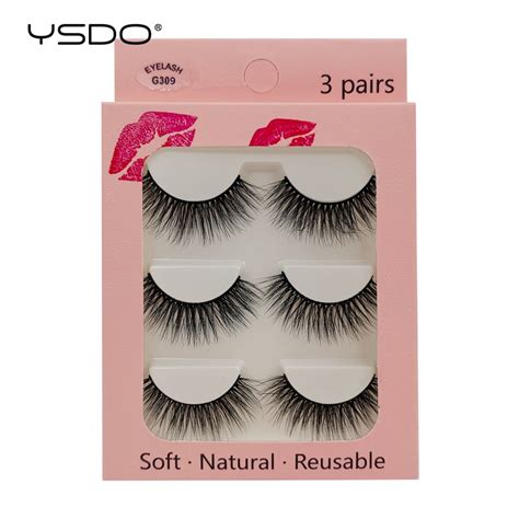 YSDO 3 Pairs Bulu Mata Palsu 3D Mink Eyelashes Wispy Natural Eye Lashes