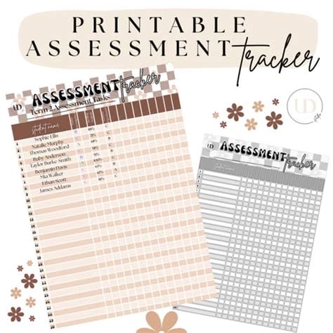 VIBIN VINTAGE NUDE Printable Assessment Tracker Editable Organisation