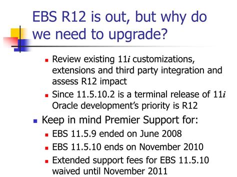 Ppt Get Ready For Ebs Release Tasks To Complete Now To Ease R