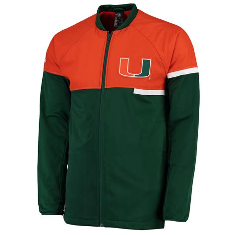 adidas Miami Hurricanes Green/Orange On-Court Jacket