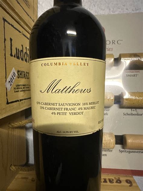 1995 Matthews Cabernet Sauvignon Usa Washington Columbia Valley