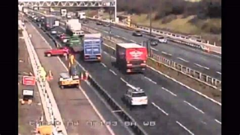 Shocking Cctv Footage Shows Vehicles Crashing Into The Roadworks Youtube