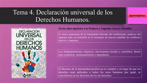 Tema 4 Declaración Universal De Los Derechos Humanos Ppt