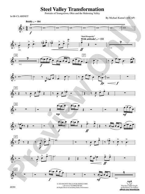 Steel Valley Transformation 1st B Flat Clarinet 1st B Flat Clarinet Part Digital Sheet Music