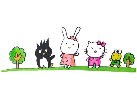 How To Draw Hello Kitty And Friends Step By Step Hello Kitty Drawings Of Friends Cute Drawings