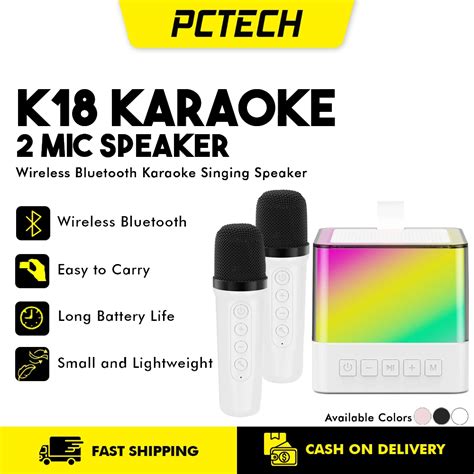 Popcorn K Dual Microphone Wireless Bluetooth Karaoke Speaker Rgb