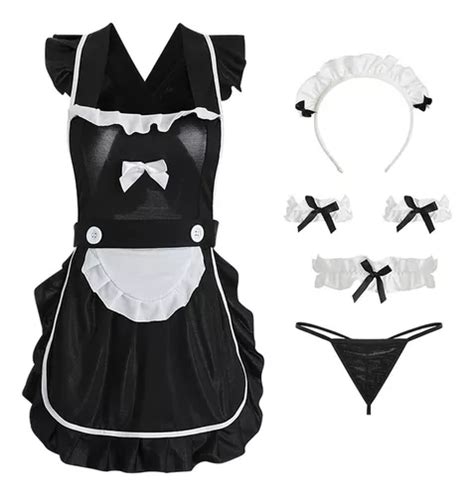 Mulheres Lingerie Avental Maid Outfit Cosplay Bow Temptation