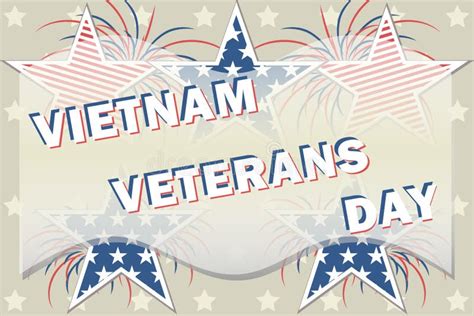 Illustrative Poster with Text Vietnam War Veterans Day on Starry Striped USA Flag Stock ...