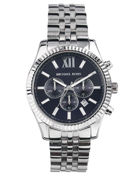 Michael Kors Watch Lexington Chronograph Silver In Silver For Men Lyst