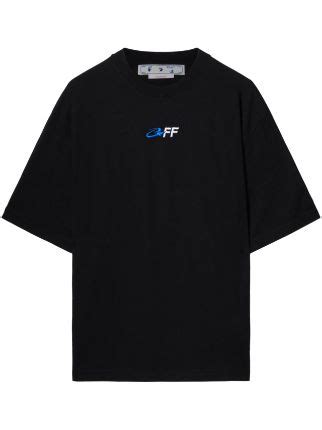 Off White Embroidered Logo T Shirt Black FARFETCH