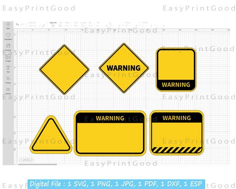 Yellow Road Warning Sign Svg Caution Svg Yellow Sign - Etsy