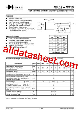 SK32 Datasheet PDF Won Top Electronics