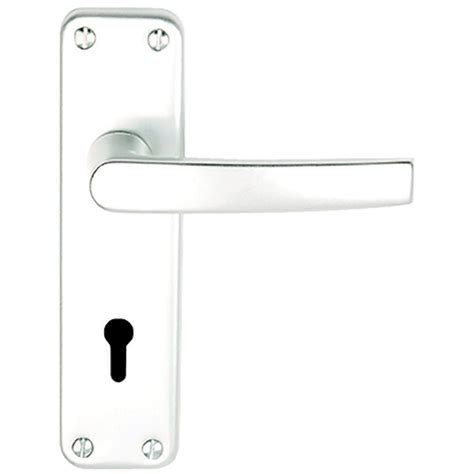 Sandal Lock Door Handles Satin Aluminium Selco