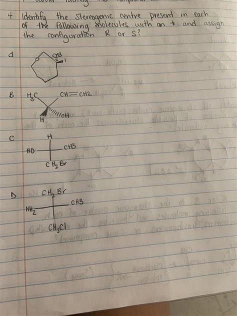 Solved Identify The Stereogenic Centre Present In Each Of Chegg