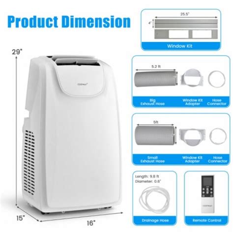 Costway Btu Dual Hose Portable Air Conditioner With Remote