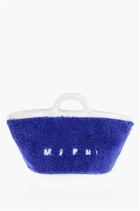 Marni Leather And Fabric Tropicalia Handbag With Removable Shoulder