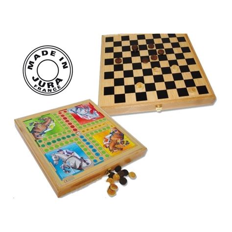 Coffret De Jeux Dada Dames Jacquet Et Oie Jeu De Soci T En Bois La