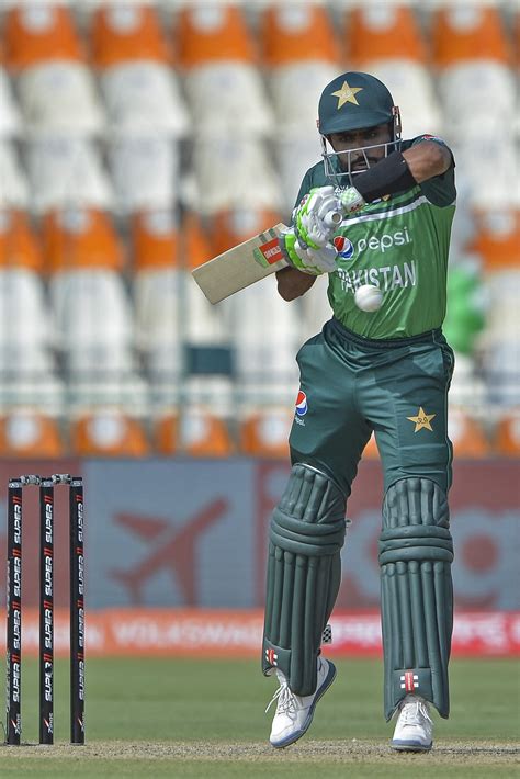 Babar Azam Looks To Ride The Bounce While Playing A Short Ball