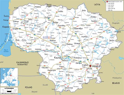 Detailed Clear Large Road Map Of Lithuania Ezilon Maps