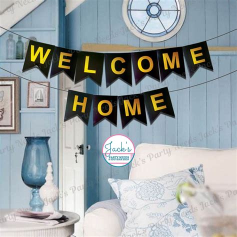 Welcome Home Banner Available Colors Black Or White Jacks Party Needs