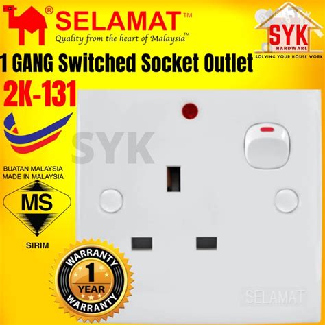 Syk Selamat 2k 131 Neon Light 13a Switch Socket 1 Gang Switch Wall Socket Wall Switch Wall