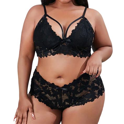 SZXZYGS Women S Lingerie Plus Size Lingerie Set For Women Lace Halter