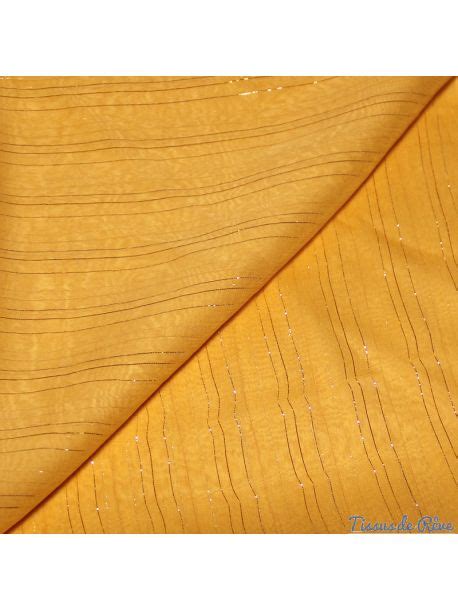 Gaze De Coton Lurex Rayure Jaune Et Vert Vendue Au M Tre Hardwood