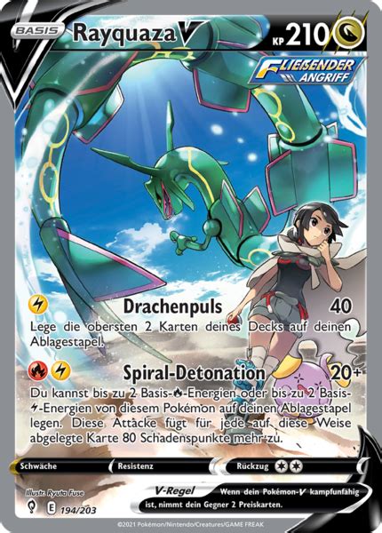 Bestelle Jetzt Rayquaza V 194 203 Drachenwandel Ultra Rare