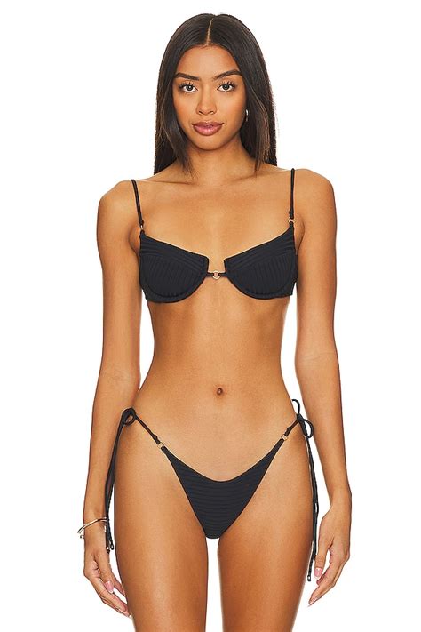 Indah Natalie Underwire Bikini Top In Black Revolve