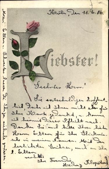 Buchstaben Ansichtskarte Postkarte Liebster Rote Rose