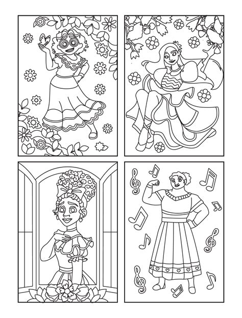 Beautiful Sister Dancing in Family Photo Frame Coloring Pages 23683727