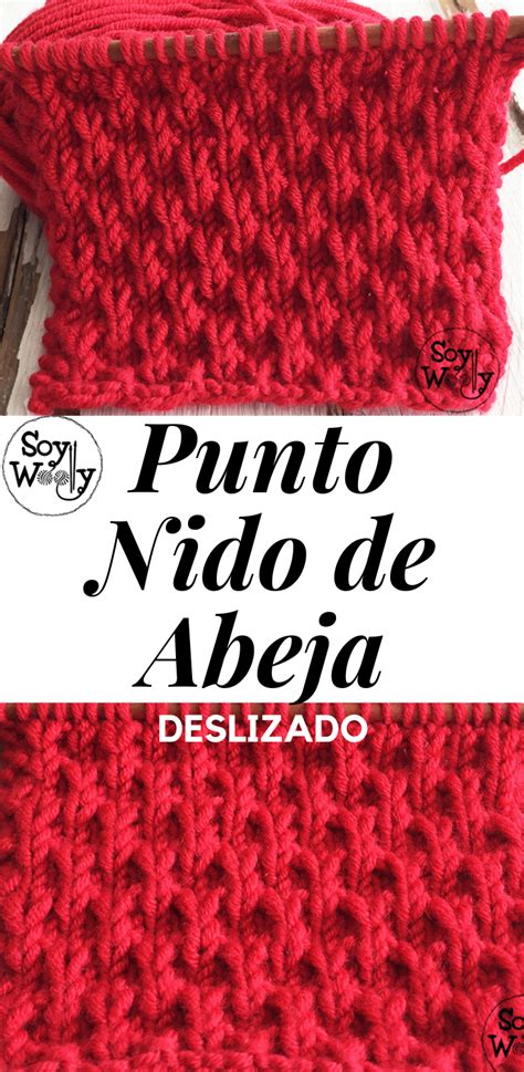 Punto Nido De Abeja Deslizado Para Tejer Cuellos Y Gorros En Dos