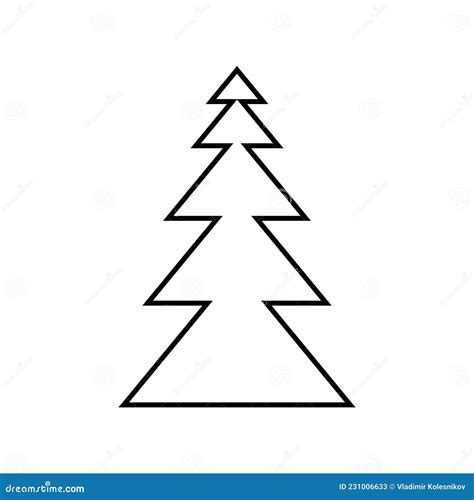 Fir Tree Black Icon Flat Design Style Stock Vector Illustration Of